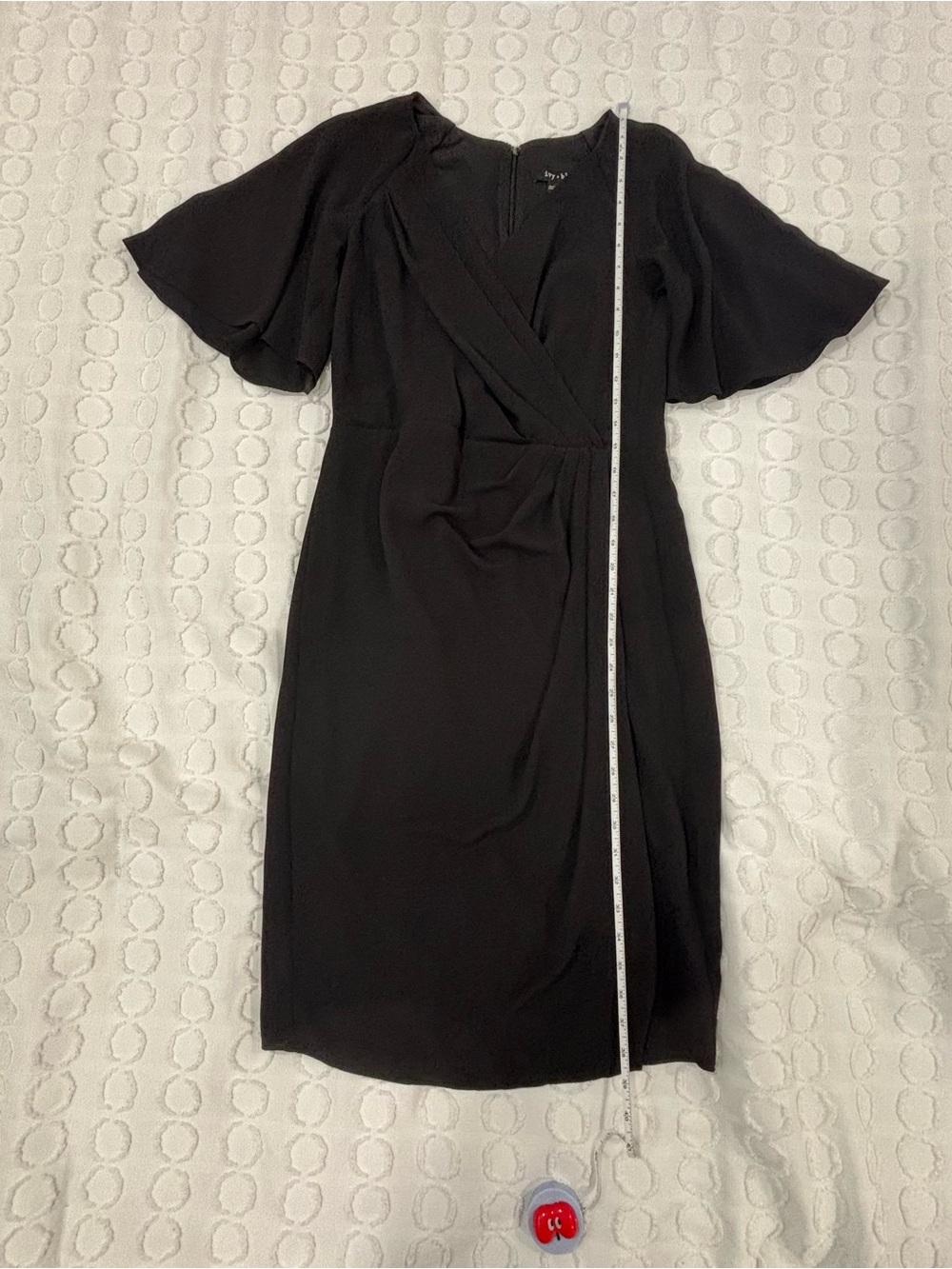 Ivy + Blu Black Wrap-Style Dress